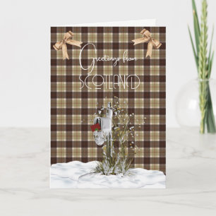 Tarjeta Festiva Bannockbane Tartan Greetings from Scotland