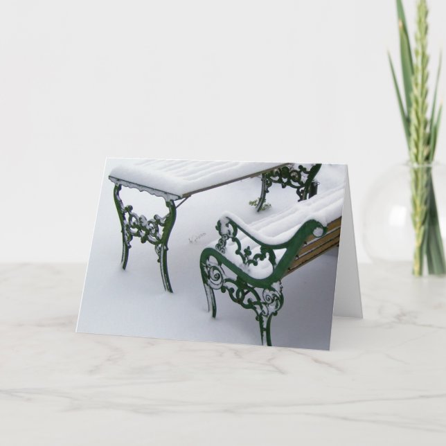 Tarjeta Festiva Baño en la nieve (Anverso)