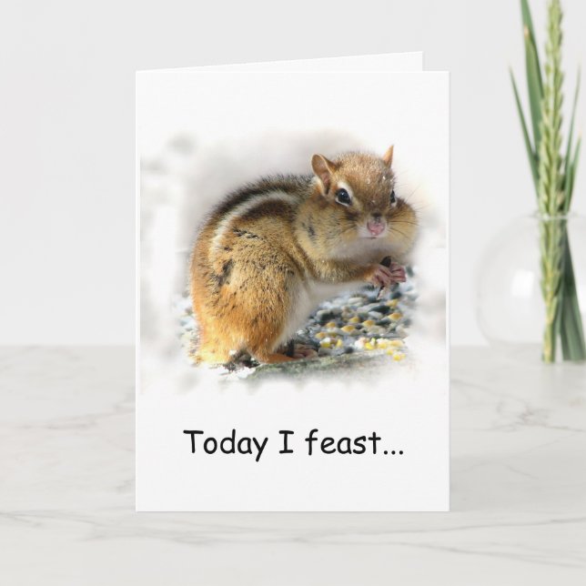 Tarjeta Festiva Banquete de Chipmunk (Anverso)