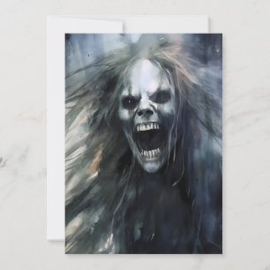 Tarjeta Festiva Banshee Fea Mala Gritando 