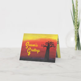 Tarjeta Festiva Baobab Sunset Holiday
