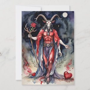 Tarjeta Festiva Baphomet Día de San Valentín Gótico Todo Reino