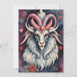 Tarjeta Festiva Baphomet Día de San Valentín Gótico Todo Reino