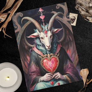 Tarjeta Festiva Baphomet Día de San Valentín Gótico Todo Reino