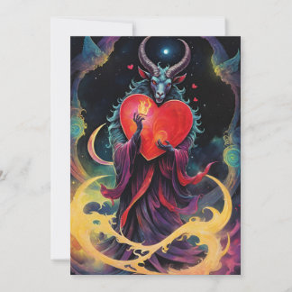 Tarjeta Festiva Baphomet Día de San Valentín Gótico Todo Reino