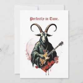Tarjeta Festiva Baphomet Gothic Valentine's Day Guitar Tune