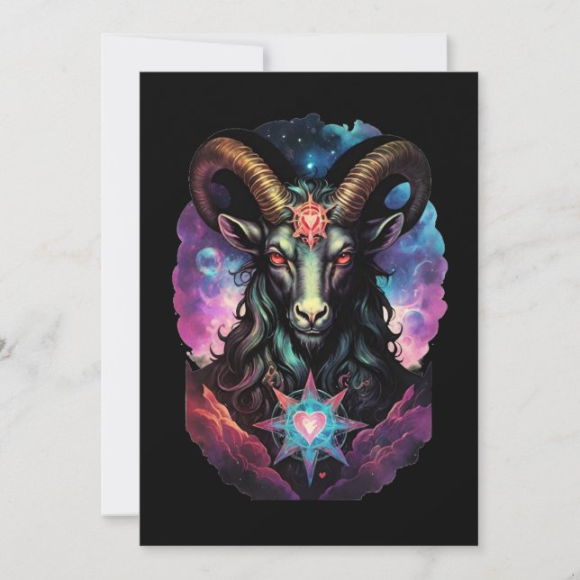 Tarjeta Festiva Baphomet Gothic Valentine's Day Love (Anverso)