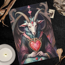 Tarjeta Festiva Baphomet Gótico Día de San Valentín en Todos los R