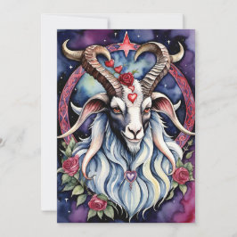 Tarjeta Festiva Baphomet Gótico Día de San Valentín en Todos los R