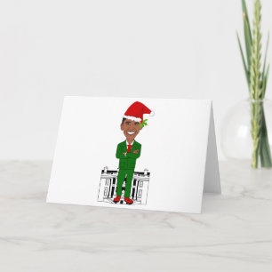 Tarjeta Festiva barack obama santa claus
