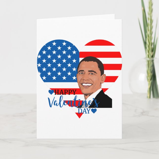 Tarjeta Festiva barack obama valentine (Anverso)