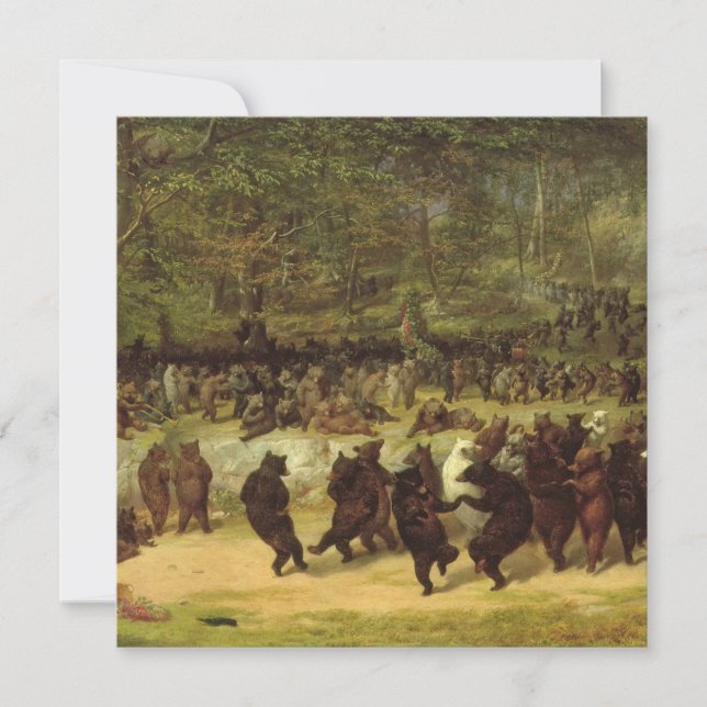 Tarjeta Festiva Barba William Holbrook - El baile del oso (Anverso)