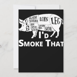 Tarjeta Festiva Barbacoa   BBQ Grill Pig Pork Id Humo Que Regalo H
