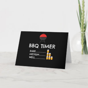 Tarjeta Festiva Barbacoa  BBQ Timer Barbecue Gracioso Grill Grill 