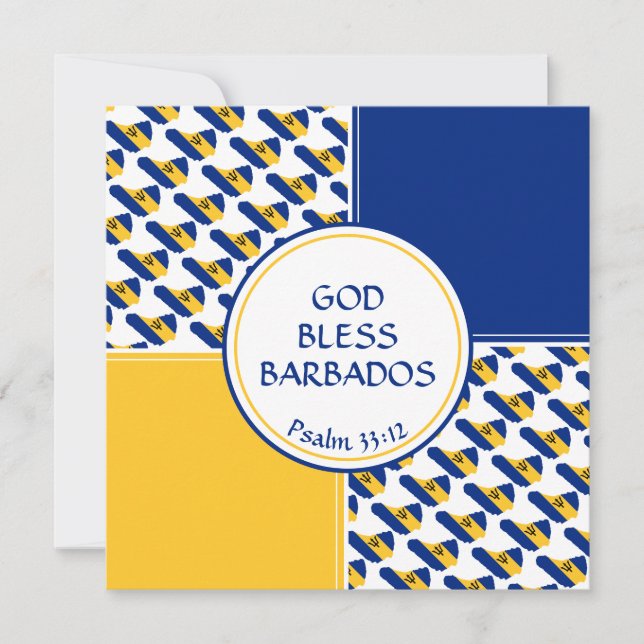 Tarjeta Festiva BARBADOS FLAG Personalizado Cumpleaños Saludo (Anverso)