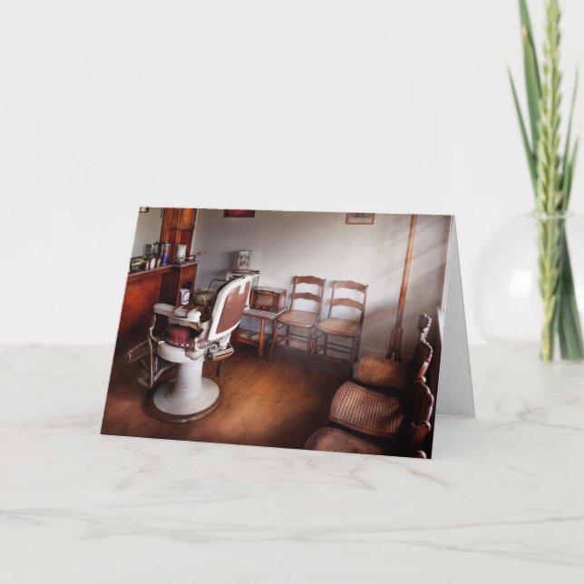 Tarjeta Festiva Barber - Listo para una audiencia (Anverso)