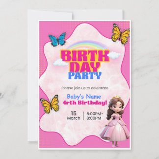 Tarjeta Festiva Barbie Birthday Invitation 