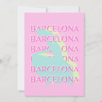 Barcelona Travel Art, España Travel Art, Pink