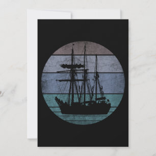 TARJETA FESTIVA BARCO DE PESCA VINTAGE DE MODA