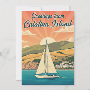 Tarjeta Festiva Barco de vela en Avalon Catalina, California