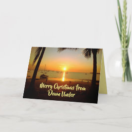Tarjeta Festiva Barcos de vela en los Navidades Sunset Australia