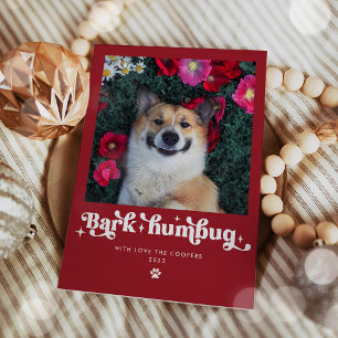 Tarjeta Festiva Bark Humbug Dog Photo Funny Navidades