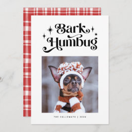 Tarjeta Festiva BARK HUMBUG Navidades graciosos de fotos de perros