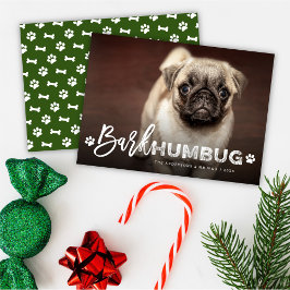 Tarjeta Festiva Bark Humbug Typography Dog Lover Foto Funny Mascot