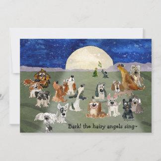 Tarjeta Festiva Bark the Hairy Angels Canta Dogs Xmas Card