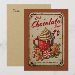 Tarjeta Festiva Barra de chocolate caliente extremadamente rústica