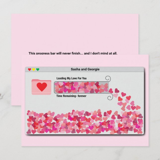 Tarjeta Festiva Barra de progreso divertida de la ventana de la co (Anverso / Reverso)