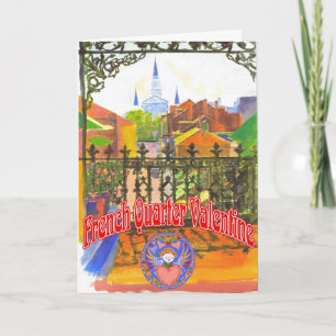 Tarjeta Festiva Barrio francés Valentine