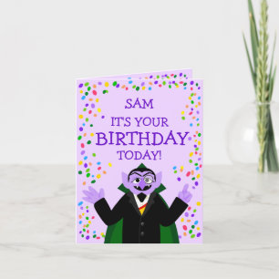 Tarjeta Festiva Barrio Sésamo   Cumpleaños del conde von Count
