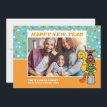 Tarjeta Festiva Barrio Sésamo | Feliz Año Nuevo<br><div class="desc">Celebra la temporada con esta linda tarjeta de Año Nuevo Sesame Street Happy. Personaliza con foto,  nombres y año!</div>