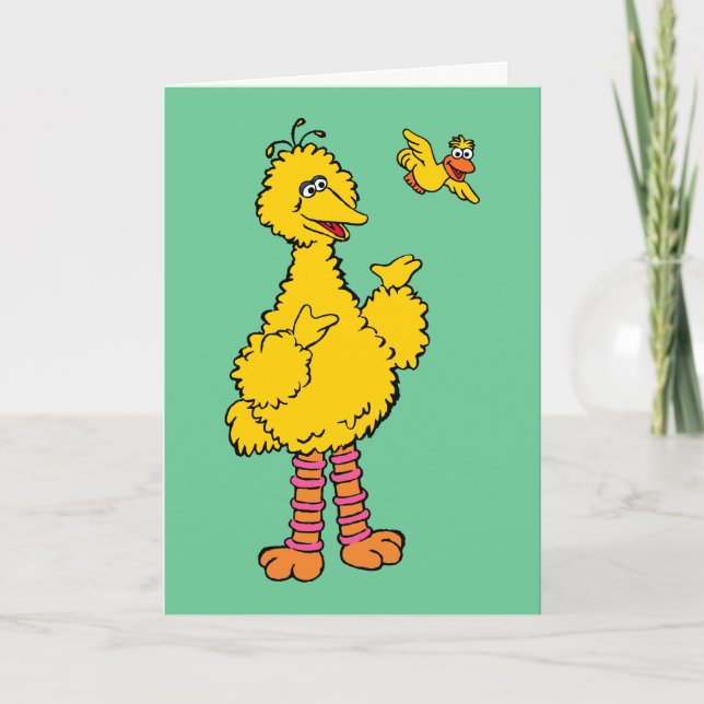 Tarjeta Festiva Barrio Sésamo | Pájaros grandes y pequeños (Anverso)