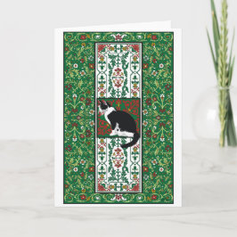 Tarjeta Festiva Barroco gato de Tuxedo