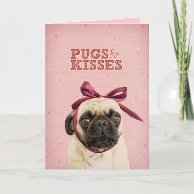 Tarjeta Festiva Barros amasados y besos por el itslolathepug (Anverso)