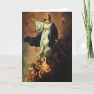 Tarjeta Festiva Bartolome Murillo - suposición de la Virgen