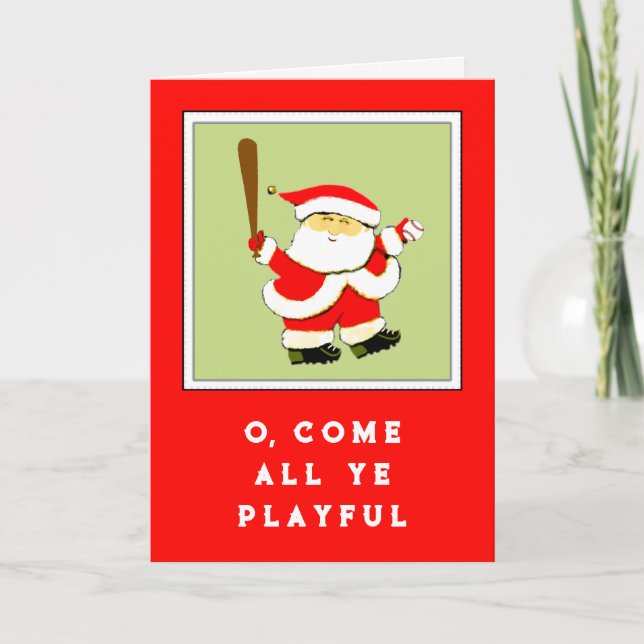 Tarjeta Festiva Baseball Christmas (Anverso)