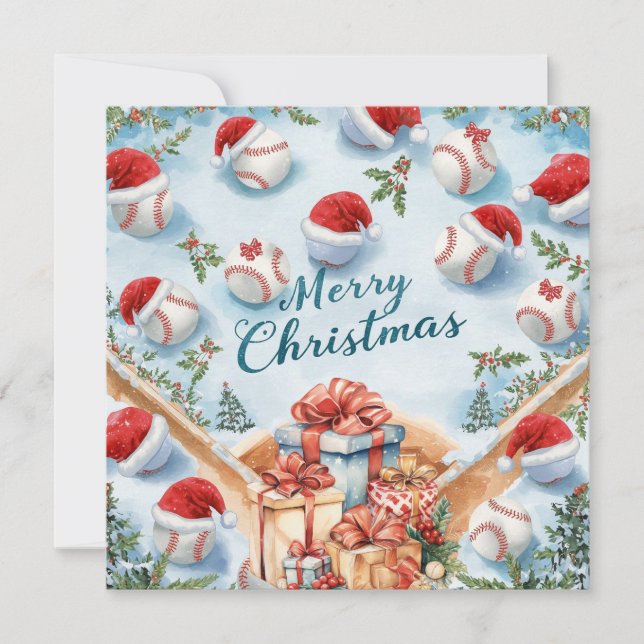 Tarjeta Festiva Baseball Christmas  (Anverso)