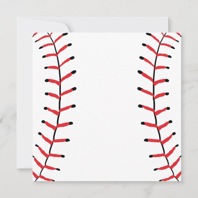 Tarjeta Festiva Baseball Seams Deportes Estilo Béisbol Tema (Anverso)