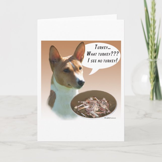 Tarjeta Festiva Basenji Turquía (Anverso)