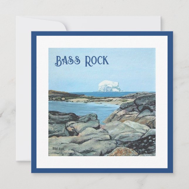 Tarjeta Festiva Bass Rock, North Berwick, bonnie Scotland fine art (Anverso)