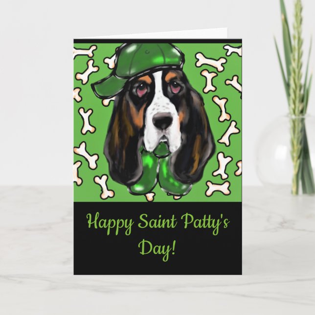 Tarjeta Festiva Basset Hound (Anverso)