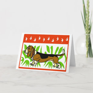 Tarjeta Festiva Basset Hound