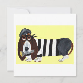 Tarjeta Festiva Basset Hound Burglar