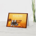 Tarjeta Festiva Basset Hound Chanukah Card Menorah<br><div class="desc">Recordar a la familia y amigos durante la temporada de Chanukah es una manera maravillosa de estar en contacto con la gente que amas y te importa. Creé estas tarjetas de perro Chanukah con amor y cuidado y estoy seguro de que cualquiera que ame los perros estará encantado de recibirlas....</div>