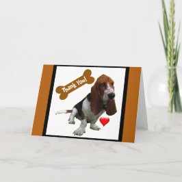 Tarjeta Festiva Basset Hound, Gracias