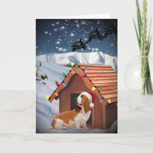 Tarjeta Festiva Basset Hound Merry Christmas Cards