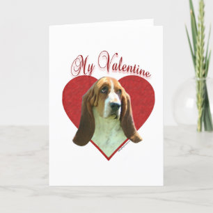 Tarjeta Festiva Basset Hound My Valentine